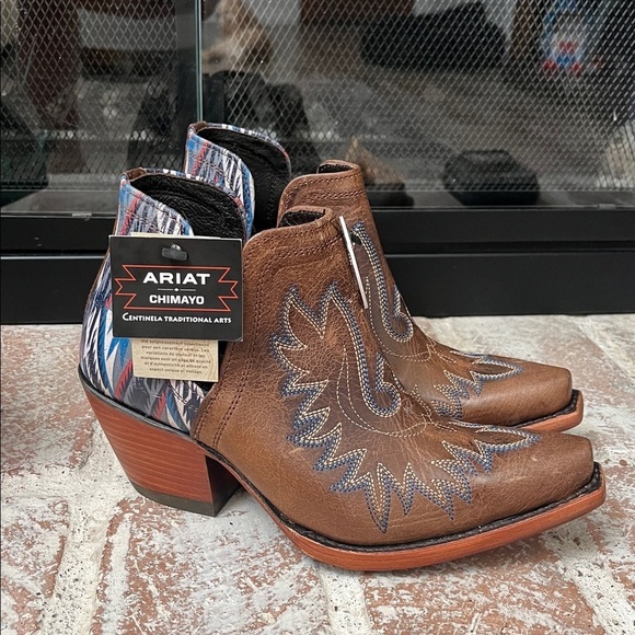 Ariat Shoes - NWT Ariat Womens 6 Dixon Chimayo Brown Leather Western Ankle Cowboy Boot